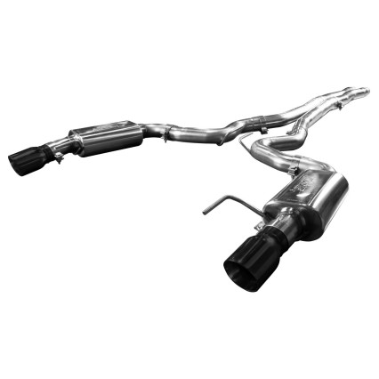 3" Cat-Back (X-Pipe) w/Black Tips. 2015-2017 Mustang GT 5.0L. Connects to OEM.