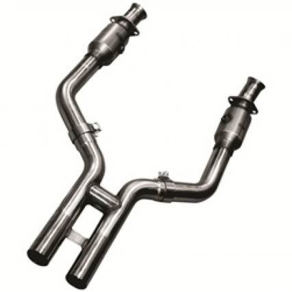 3" x 3" SS GREEN Catted H-Pipe.  2005-2010 Mustang GT 4.6L 3V.