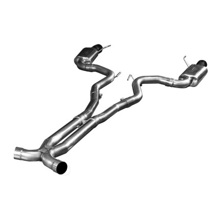 3" SS Connection-Back X-Pipe Exhaust w/Black Tips. 2015-2017 Mustang GT 5.0L.