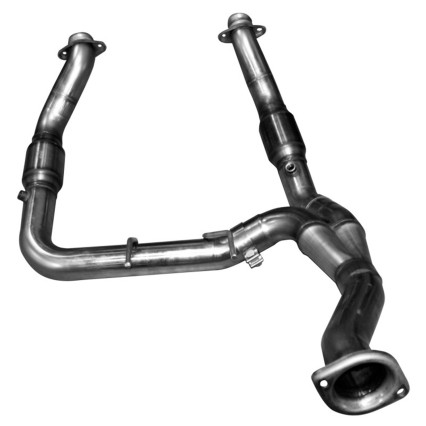 3" SS GREEN Catted Turbo Down Y-Pipe. 2011-2014 F150 EcoBoost. Connects to OEM.